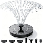 Aisitin Solar Fountain Pump With 6 Nozzles, 2026 Solar Bird Bath Fountains | Upgraded Floating Solar Water Fountain For Garden, Pond, Pool, Fish Tank, Backyard & Outdoor