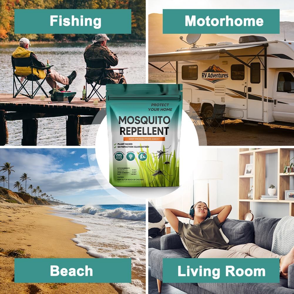 Ajoqfktd Mosquito Repellent Outdoor Patio, Mosquito Repellent Balls, Mosquito Repellent For Room, Mosquito Repellent Indoor, Mosquito Deterrent For Yard, Covers 120 Sq Ft, 60 Days Protection, 8 Packs