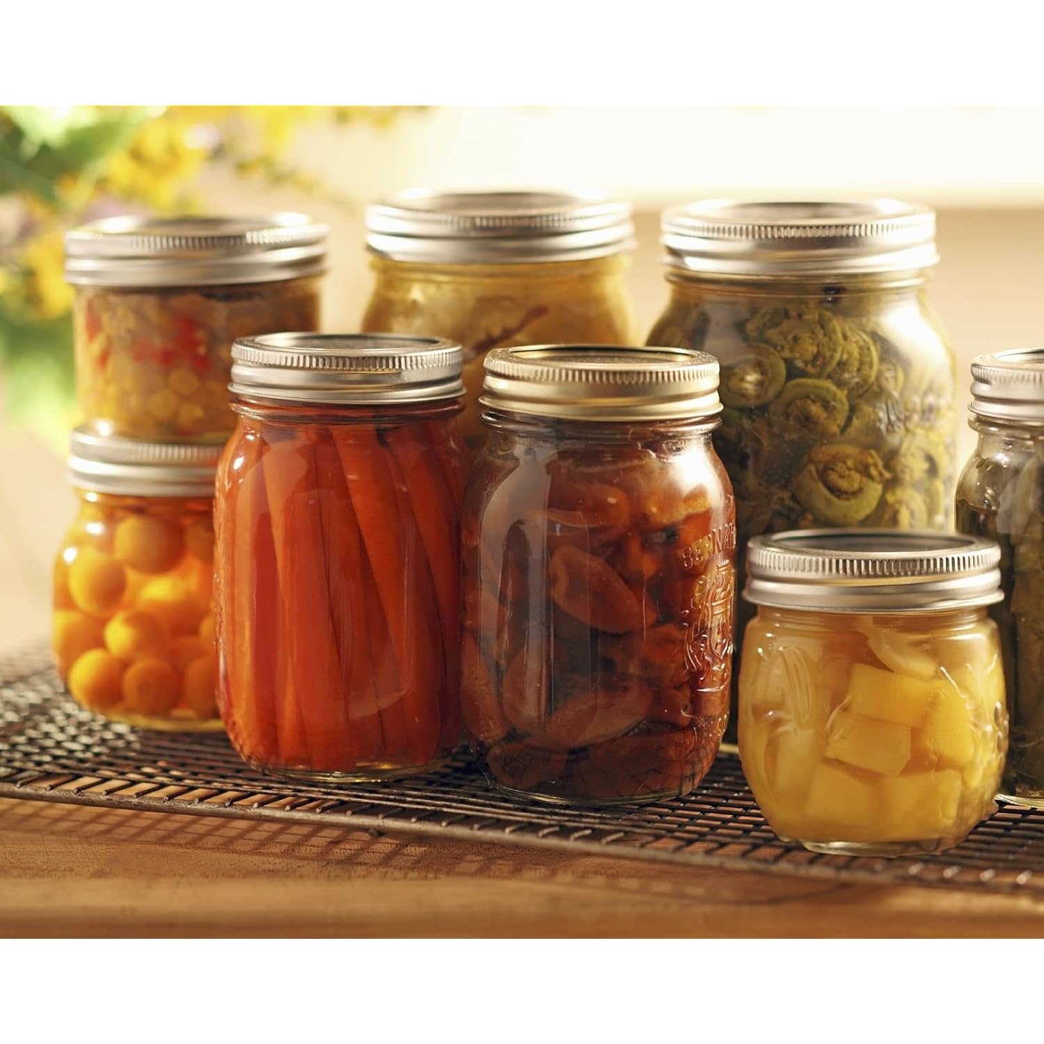 Dalzom® 24Pcs Canning Lids with 24Pcs Rings Regular Mouth, Premium Mason Jar Lids with Bands/Rings for Ball, Kerr Jars - Food Grade Material, 100% Fit & Airtight for Regular Mouth Mason Jars