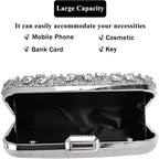 Womens Sparkly Rhinestone Crystal Glitter Clutch Purse Evening Handbag Shoulder Bag for Wedding Party Prom