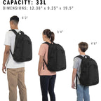 Adidas Defender 5 Backpack For Sports, Gym, School And Travel, 33L, Black/Black, Osfa