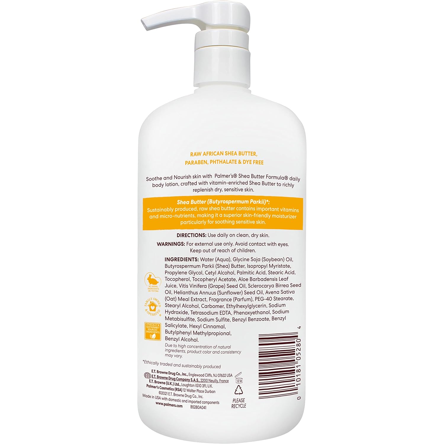 Palmer'S Shea Formula Raw Shea Body Lotion For Dry Skin, Hand & Body Moisturizer, Value Size Pump Bottle, 33.8 Ounces (Pack Of 1)