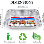 30 Pack Aluminum Foil Pans, 9X13 Disposable Baking Pans, Heavy Duty Food Containers For Baking, Cooking, Roasting, Meal Prep, Parties, Bbq & Catering
