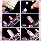 2 Set Nail Stand for Painting Press Nail Holder Acrylic Magnetic Tips Training Fingernail Display Stands DIY Crystal Holders and 96 Pieces White Reusable Adhesive Putty(Metal Pink and Silver)