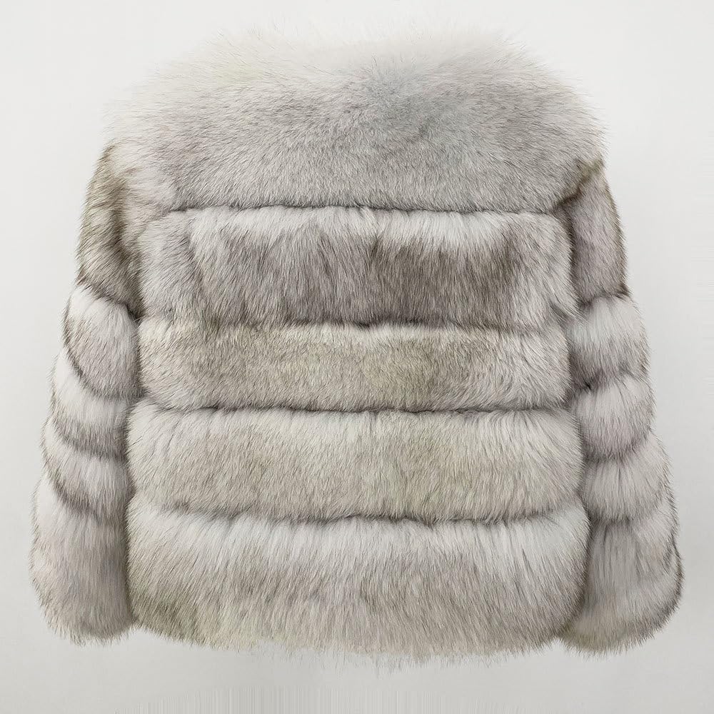 Genuine Fox Fur Coat, Natural Fur Jacket, Women'S Winter Warm Outwear