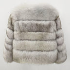 Genuine Fox Fur Coat, Natural Fur Jacket, Women'S Winter Warm Outwear