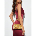Women'S Metallic Evening Clutch Purses Metal Handlebars Shoulder Crossbody Bag Wedding Party Clutch Purse