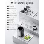 Ganiza Blender For Smoothies, 14Pcs Personal Blender For Shake And Smoothies For Kitchen With 3 Portable Cups (1X24Oz & 2X17Oz), Single Serve Smoothie Maker, Nutritious Recipe