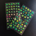 2 Sheets Green Shamrock Nail Art Stickers 5D Embossed St. Patrick's Day Nails Stickers Self Adhesive Nail Decals Shamrocks Green Nails Design Supplies for Women St. Patrick's Day Manicure Decoration