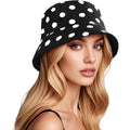 DOCILA Bucket Hats for Women Trendy Print Reversible Bucket Hat Packable All Season Fisherman Sun Caps Blackwhitedot