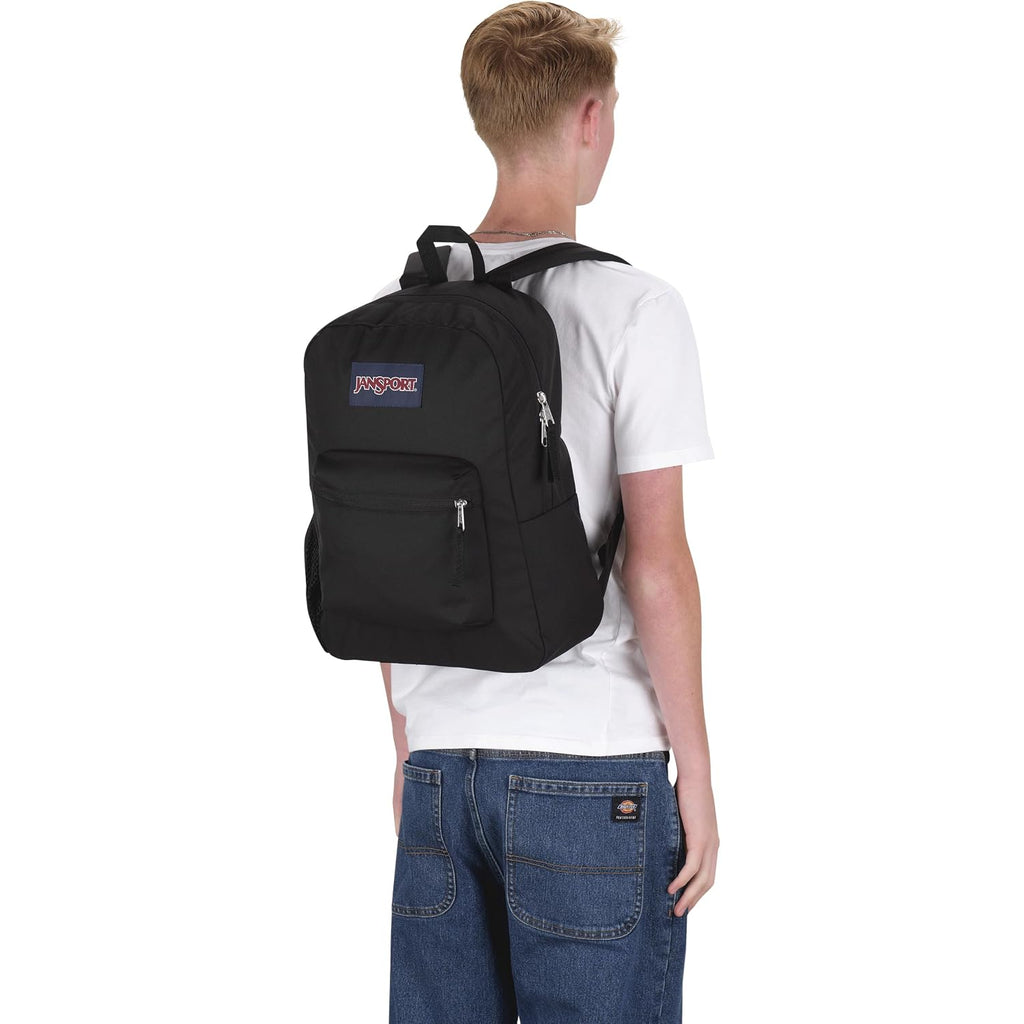 Jansport Cross Town Backpack 17" X 12.5" X 6" - Simple Bag For Everyone With 1 Main Compartment, Front Utility Pocket - Premium Class Accessories - Black
