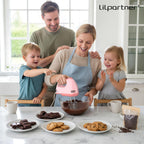 Lilpartner Hand Mixer Electric, 7*Speed 5 * 304 Accessories, Light Pink