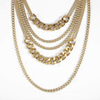 CSIYANJRY99 Chunky Gold Necklaces for Women,Multilayer Punk 80s Hip Hop Necklace,Layered Cuban Link Chain Statement Necklace 90s Freaknik Outfit Accessories for Women