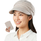 Moisture Wicking Linen Newsboy Cap, Adjustable Lightweight Visor Beret Skin-Friendly Hair Loss Cap Hat Beige