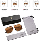 SOJOS Sunglasses for Women & Men, Square, Retro, Polarized Lens, Trendy Aviator, 90s Shades