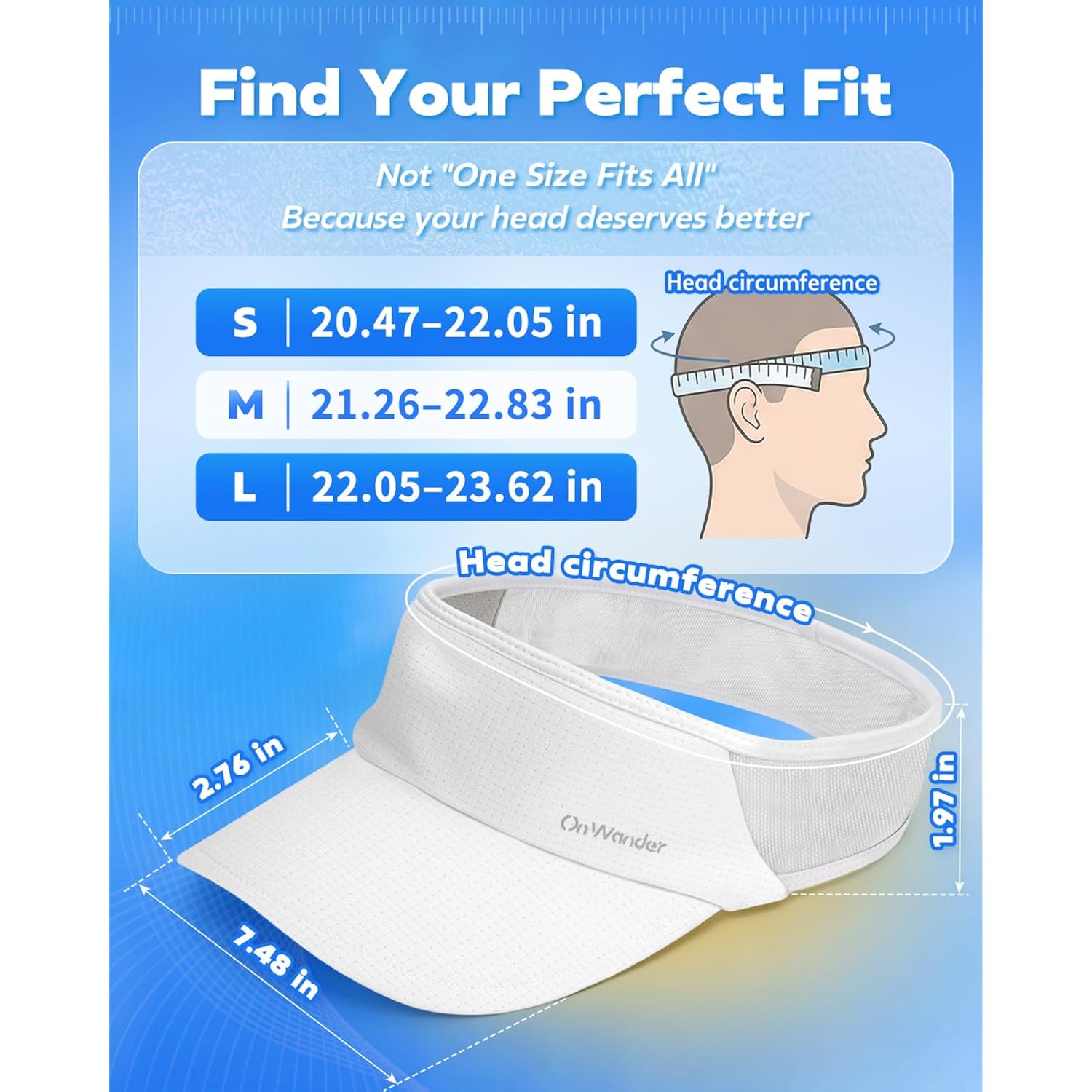 Sport Sun Visor Hat for Women Men - Lightweight Stretchy Polyester Spandex Quick Dry Sweatband Wrinkle Resistant