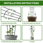 2 Pack 30 Inch Taller Plant Trellis For Potted Climbing Plants Indoor,Expandable Metal Garden Trellis For Climbing Plants,Flowers Vine Ivy, Sturdy Houseplant Support For Potted Plants With Ties