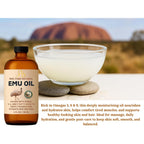 Pomberries Emu Oil, 100% Pure Australian Emu Oil – Refined & Unscented – Natural Moisturizer For Hair, Skin, Face & Body – Helps With Scars, Dry Skin & Massage – 4 Fl Oz Glass Bottle