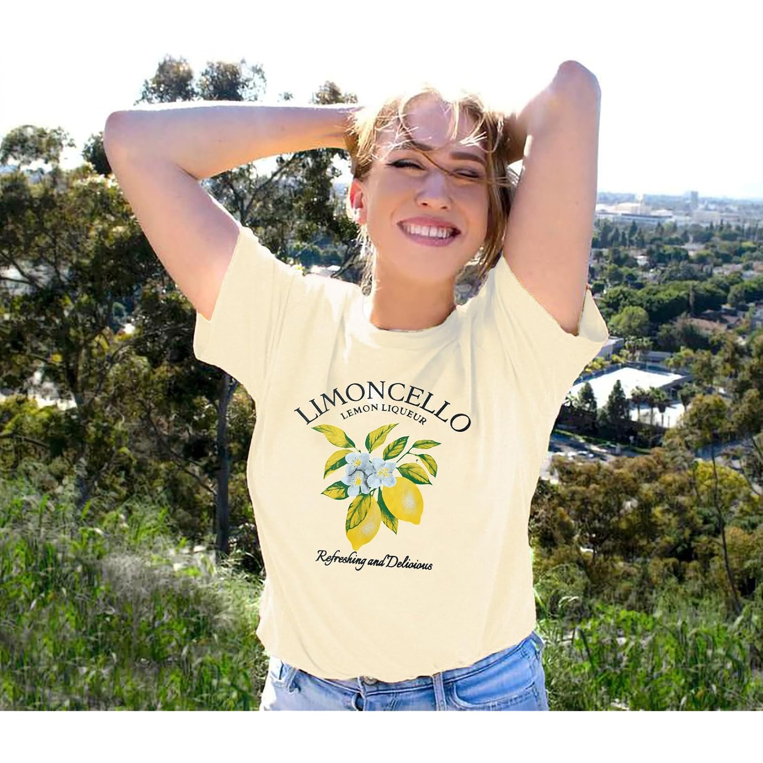 Women Lemon Shirt Lemon Graphic Tees Casual Holiday Tee Tops Summer Vibes Gift Tee Shirt Apricot-1s