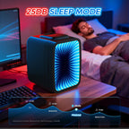 Mini Fridge, 4L/6 Can Small Fridge With Dimmable Gaming Light For Bedroom,Office,Gaming Room And Car,Ac/Dc Portable Thermoelectric Cooler & Warmer For Food, Drinks, Skincare,Black
