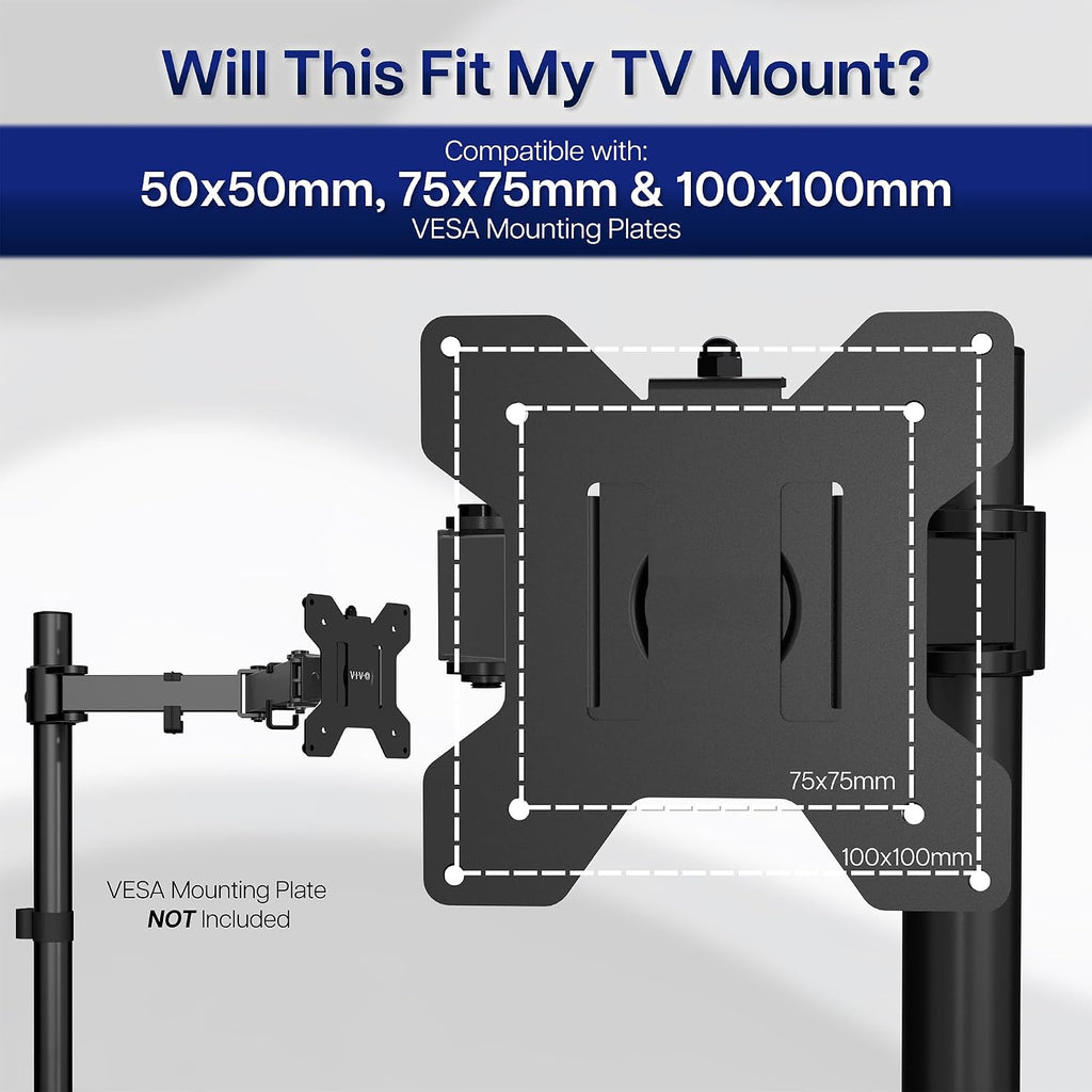 Vivo Steel Vesa Tv And Monitor Mount Adapter Plate Bracket For Screens 23" To 42" | Conversion Kit For Vesa Up To 200X200Mm (Mount-Ad2X2)