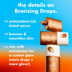 E.L.F. Skin Bronzing Drops, Liquid Face Tinted Serum With Vitamin E & Sunflower Oil, Shimmer Finish, Vegan & Cruelty-Free, Rose Gold