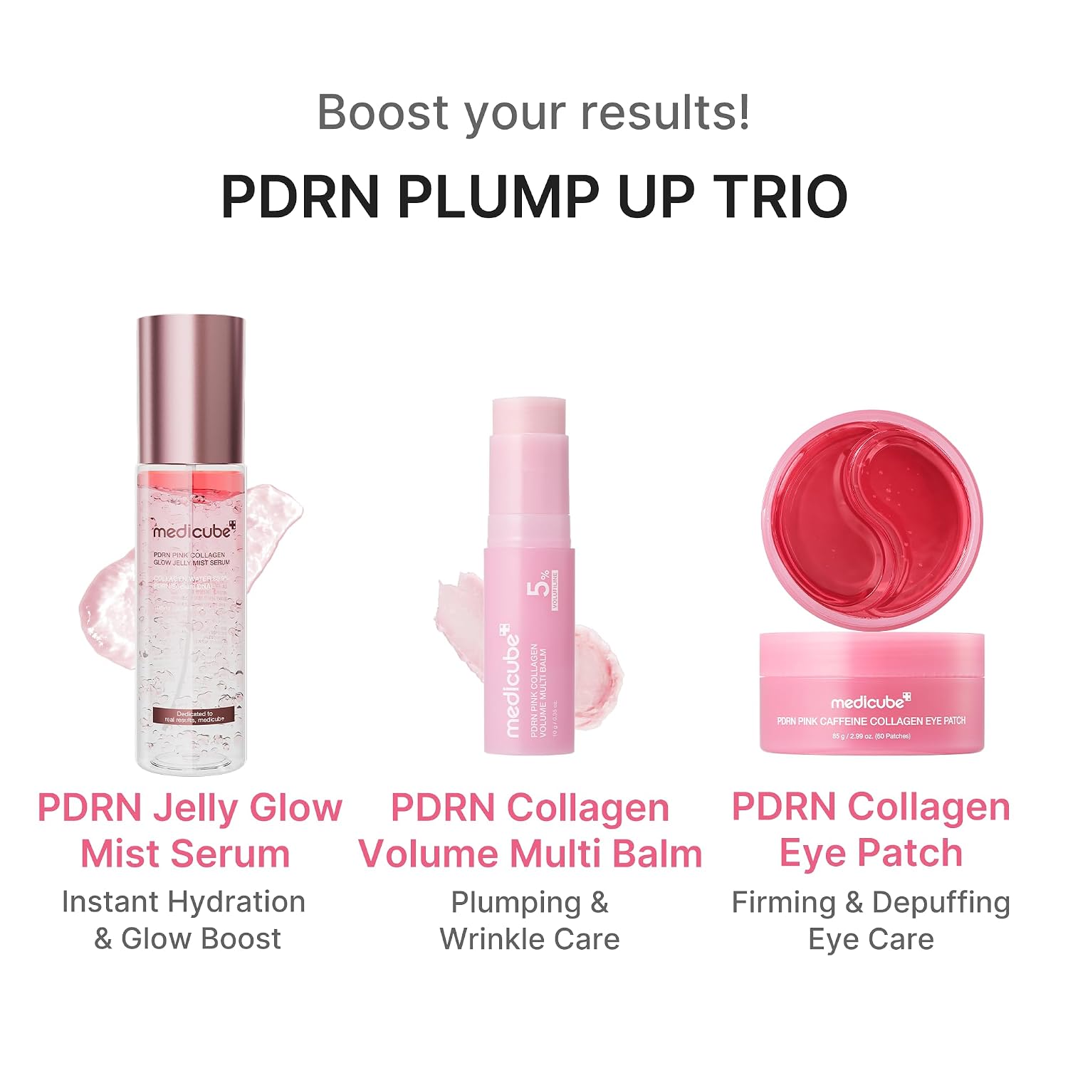 Medicube Pdrn Pink Collagen Volume Multi Balm Stick | Volufiline, Pdrn, Nad, Collagen | Face & Body Balm For Under-Eyes, Neck, Forehead, Smile Lines, Lips | Plumping, Radiance, Line Care | K-Beauty