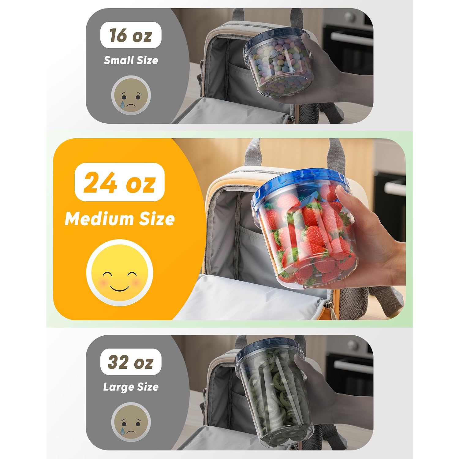 Biuleon 6 Pack-24 Oz Freezer Storage Containers, Plastic Food Storage Containers With Twist Top Lids, Bpa Free And Reusable Soup Containers With Lids, Leakproof/Microwave/Dishwasher Safe