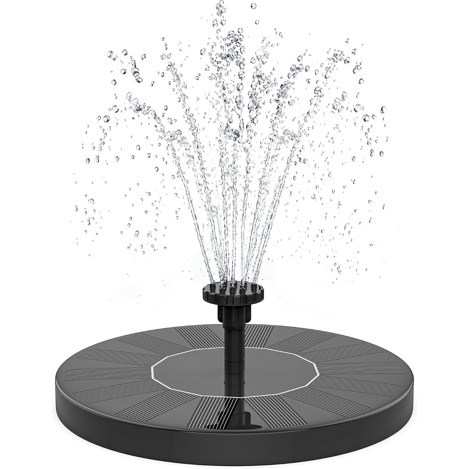 Solar Fountain, 1.5W Solar Bird Bath Fountains Pump Floating Solar Powered Water Fountain With 6 Nozzles And Fixer, Solar Fountain For Bird Bath, Outdoors, Garden, Pond, Pool