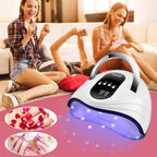 Sunrich UV Gel Nail Lamp 120W LED Nail Light Fast Dryer for Gel Polish Curing with 4 Timers Portable Handle Large Space Automatic Sensor (White)