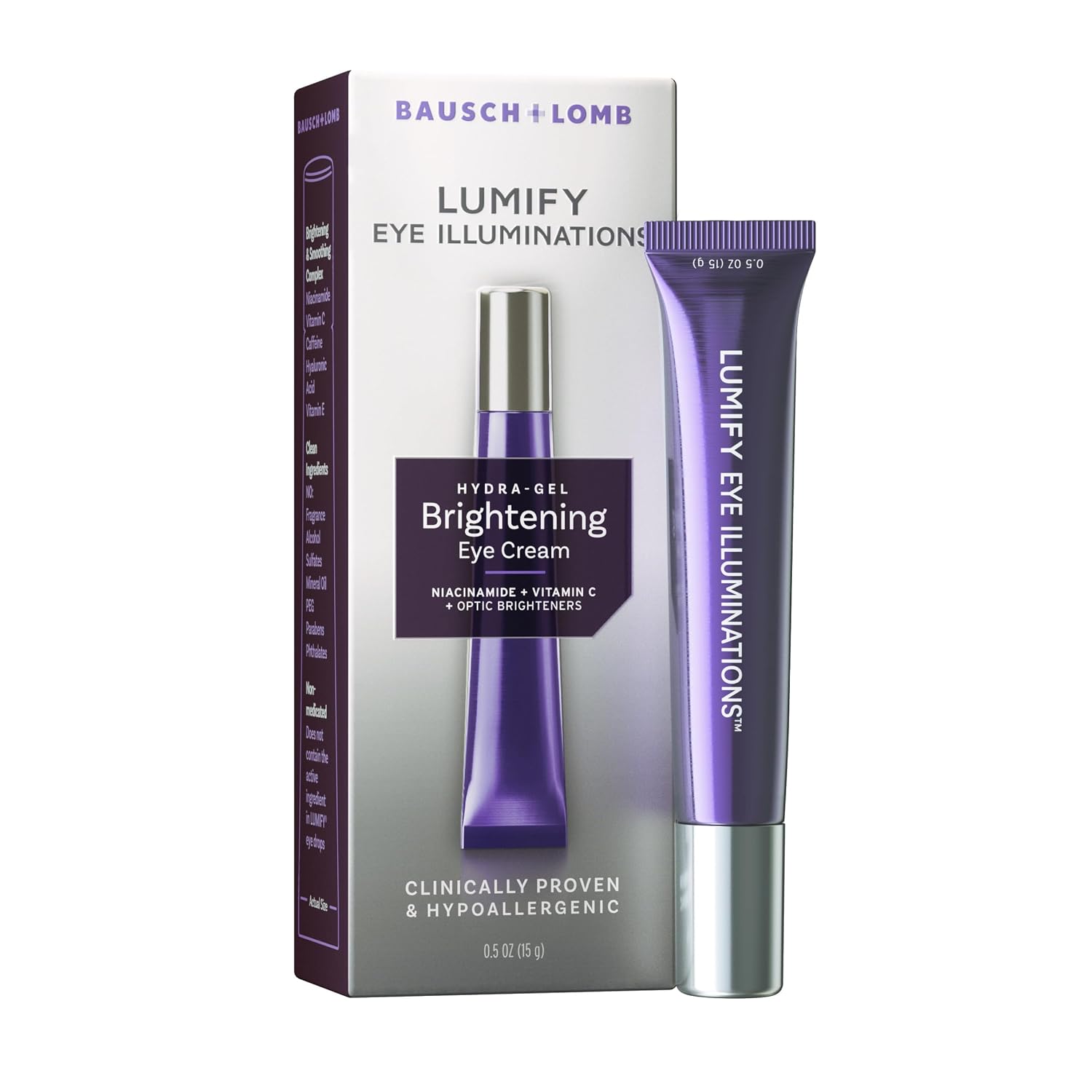 Lumify Eye Illuminations Hydra-Gel Brightening Eye Cream, Vitamin C, Caffeine, Niacinamide & Hyaluronic Acid To Brighten, Smooth & Reduce The Look Of Fine Lines & Wrinkles, 0.5 Oz (15 G)
