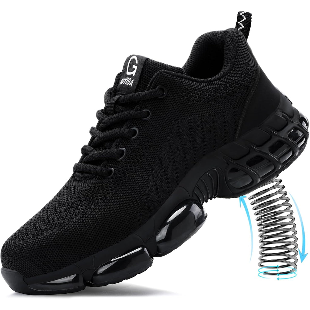 Steel Toe Shoes For Men Lightweight Safety Work Shoes With Kevlar Puncture Resistant Midsole Comfortable Low Top Work Shoes For Warehouse Factory Light Construction