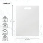 Farberware Large Cutting Board, Dishwasher- Safe Plastic Chopping Board For Kitchen With Easy Grip Handle, 11In By 14In, White