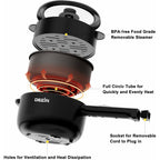 Dezin 2L Hot Pot Electric, Non-Stick Electric Pan, 700W Adjustable Power | Electric Pot For Cooking/Steak/Egg/Fried Rice/Ramen/Soup, Portable Pot For Dorm/Rv/Family/Travel/Camping, Include Spatula