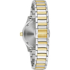 Bulova Ladies' Classic Diamond 3-Hand Quartz Stainless Steel Watch, 16 Diamonds, Mother-Of-Pearl Dial, Curved Mineral Crystal