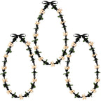 Rtteri Graduation Kukui Nuts Lei Hawaiian Leis with Cowrie Shell Faux Leaf 32'' Adjustable Luau Party Accessories for Men Women