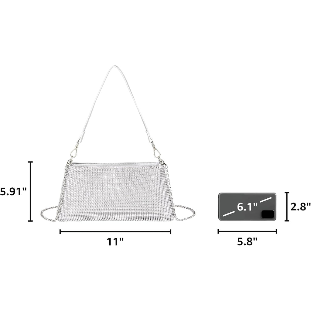 Bling Evening Clutch Bag For Women Lady Girl Bride Rhinestone Purse For Prom Cocktail Party Wedding Engagement