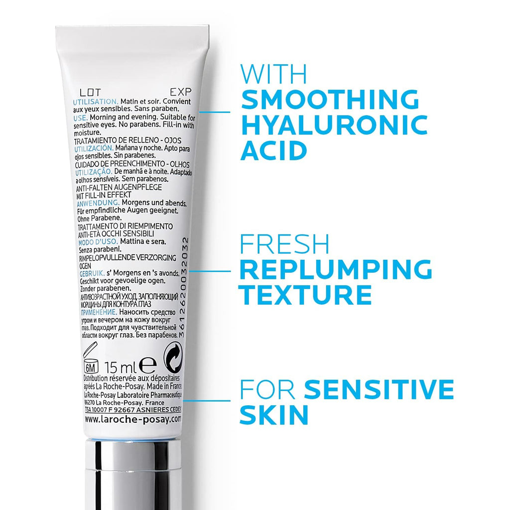 La Roche-Posay Redermic C Pure Vitamin C Eye Cream With Hyaluronic Acid To Reduce Wrinkles For Anti-Aging Effect, 0.5 Fl Oz (Pack Of 1)