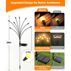6 Pack Solar Garden Lights 48 Led, Solar Lights Outdoor Waterproof Ip65, Decorative Garden Lights Solar Powered For Yard Patio Pathway Decor, Outside Fairy Firefly Lights Garden Gifts