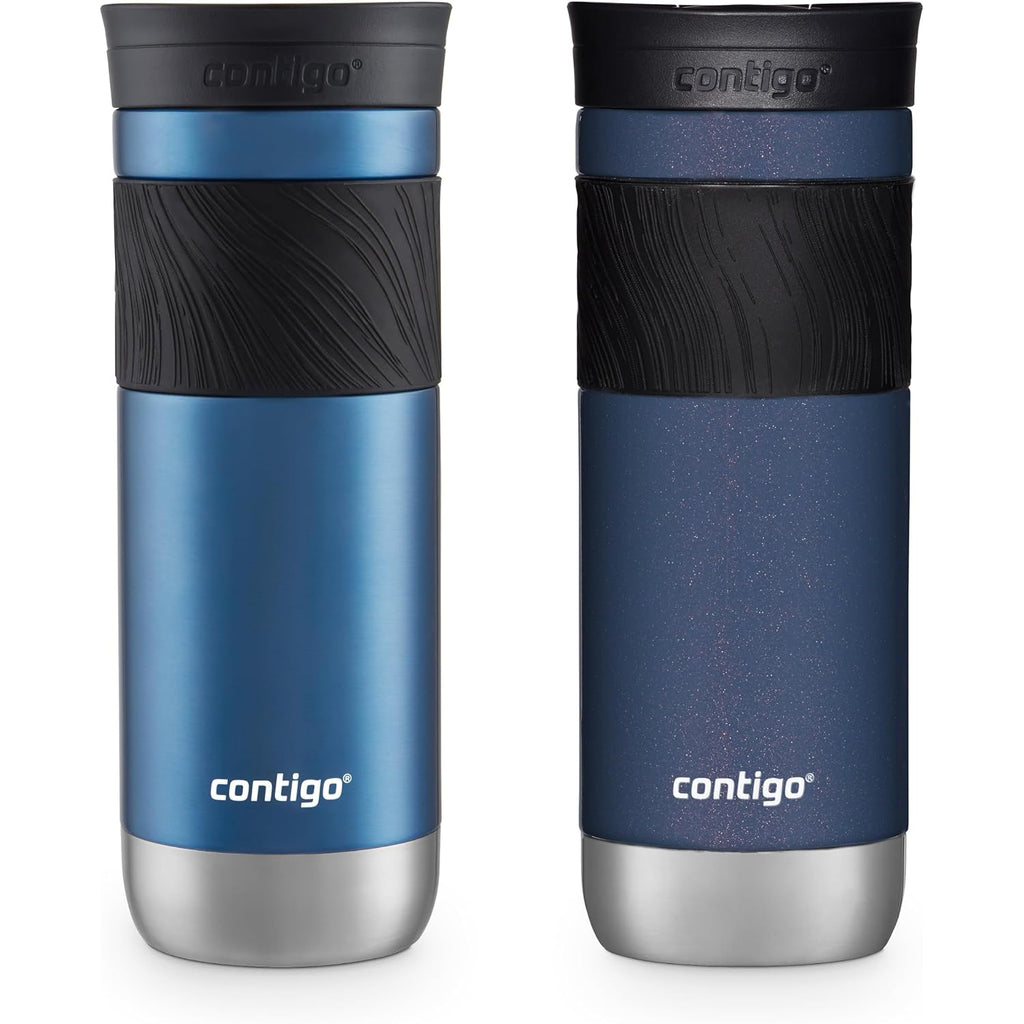 Contigo Snapseal Insulated Stainless Steel Travel Mug With Grip 20Oz. Blue Corn Transparent Satin & Midnight Berry