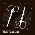 Utopia Care Eyebrow Scissors, Professional Stainless Steel Small Shears for Men and Women, Nose Hair Scissors for Grooming Mustache, Beard, Eyelashes, Ear Hair Trimming, Silver