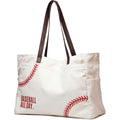 Canvas Tote Bag for Women, Embroidery Baseball Mom Bag, Baseball Mom Accessories, Sports Team Must Have, Baseball Gifts, Baseball-Specific Daily Use for Games, Travel, Gym(X-large white) …