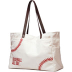 Canvas Tote Bag for Women, Embroidery Baseball Mom Bag, Baseball Mom Accessories, Sports Team Must Have, Baseball Gifts, Baseball-Specific Daily Use for Games, Travel, Gym(X-large white) …