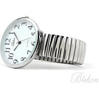 Geneva Super Large Stretch Watch Clear Number Easy Read (Silver)