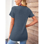 TAKEYAL Women Los Angeles Graphic T Shirts California Letter Print Short Sleeve Tee Loose Casual Tops E Blue 4