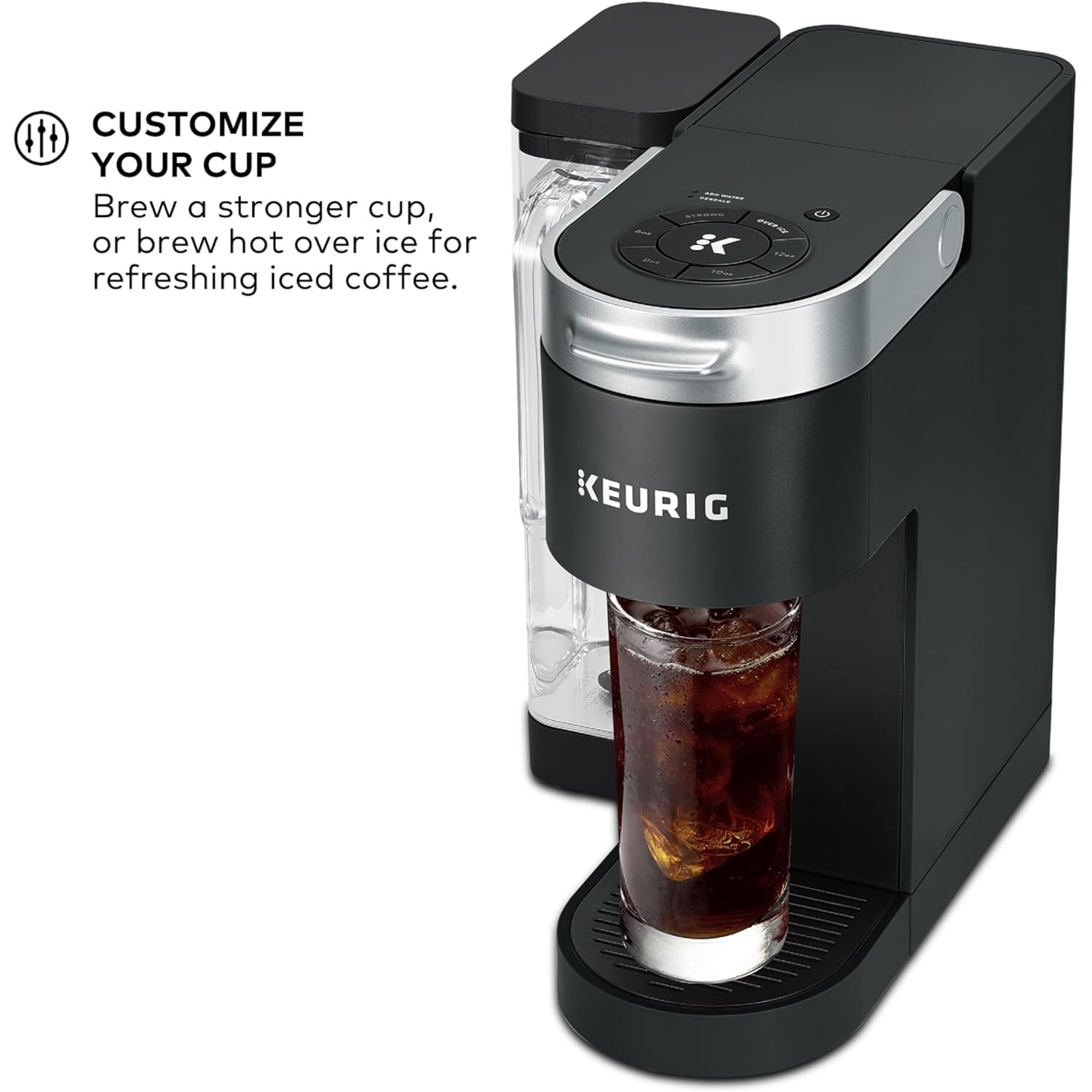 Keurig K-Supreme Single Serve K-Cup Pod Coffee Maker, MultiStream Technology, 4 Brew Sizes, 66oz Dual-Position Removable Reservoir, Black