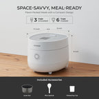 Cuckoo Micom Rice Cooker 3-Cup Uncooked / 6-Cup Cooked With Nonstick Inner Pot, Small Rice Maker With 8 Menu Options, Fuzzy Logic Technology, Auto Clean, Quick Rice Mode, White (Cr-0375Fw)