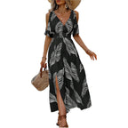 Verdusa Women'S Vacation Beach Dress Hawaiian Cold Shoulder Dresses Tropical Maxi Sundress Summer Cruise Outfits 2026