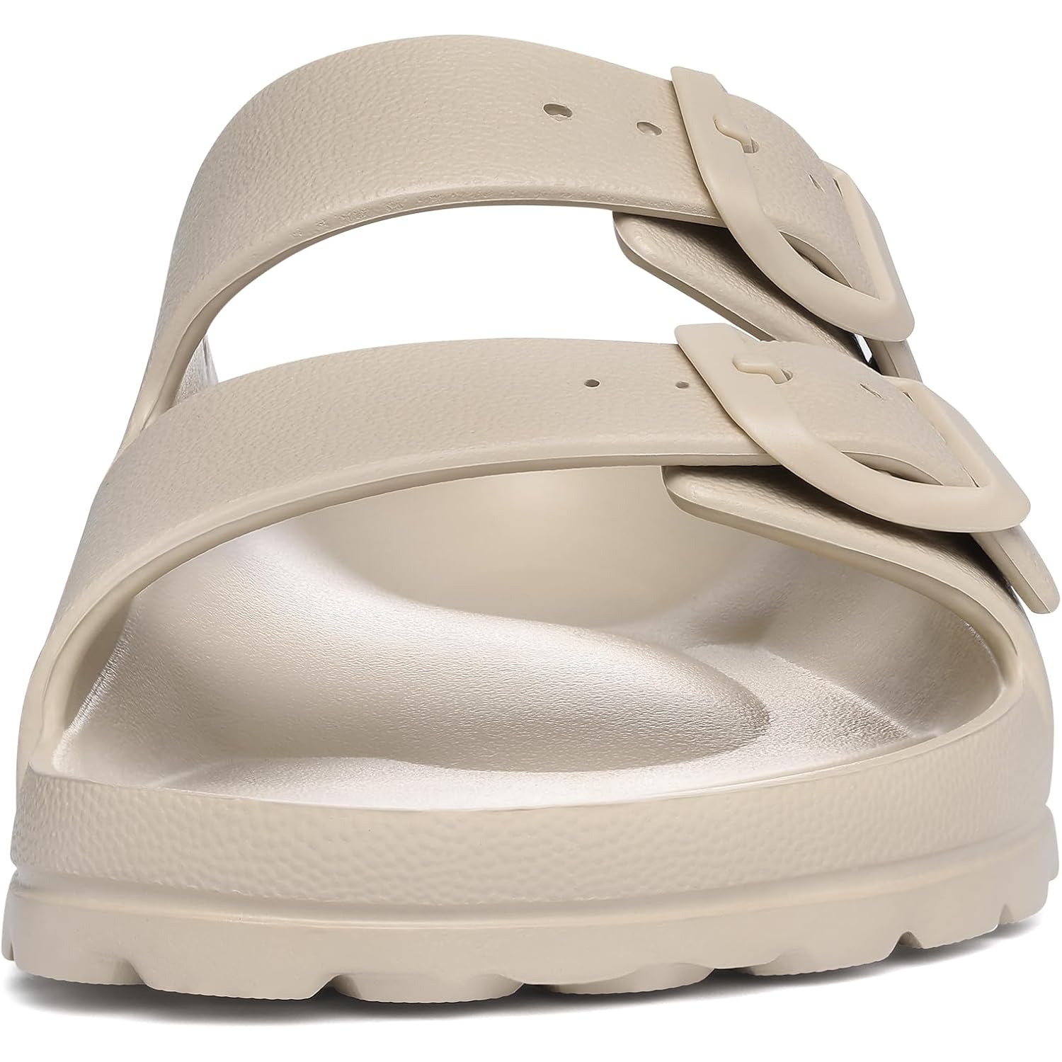 Shevalues Women'S Comfort Sandals With Medium Arch Support Double Buckle Adjustable Eva Slides For Summer Beach
