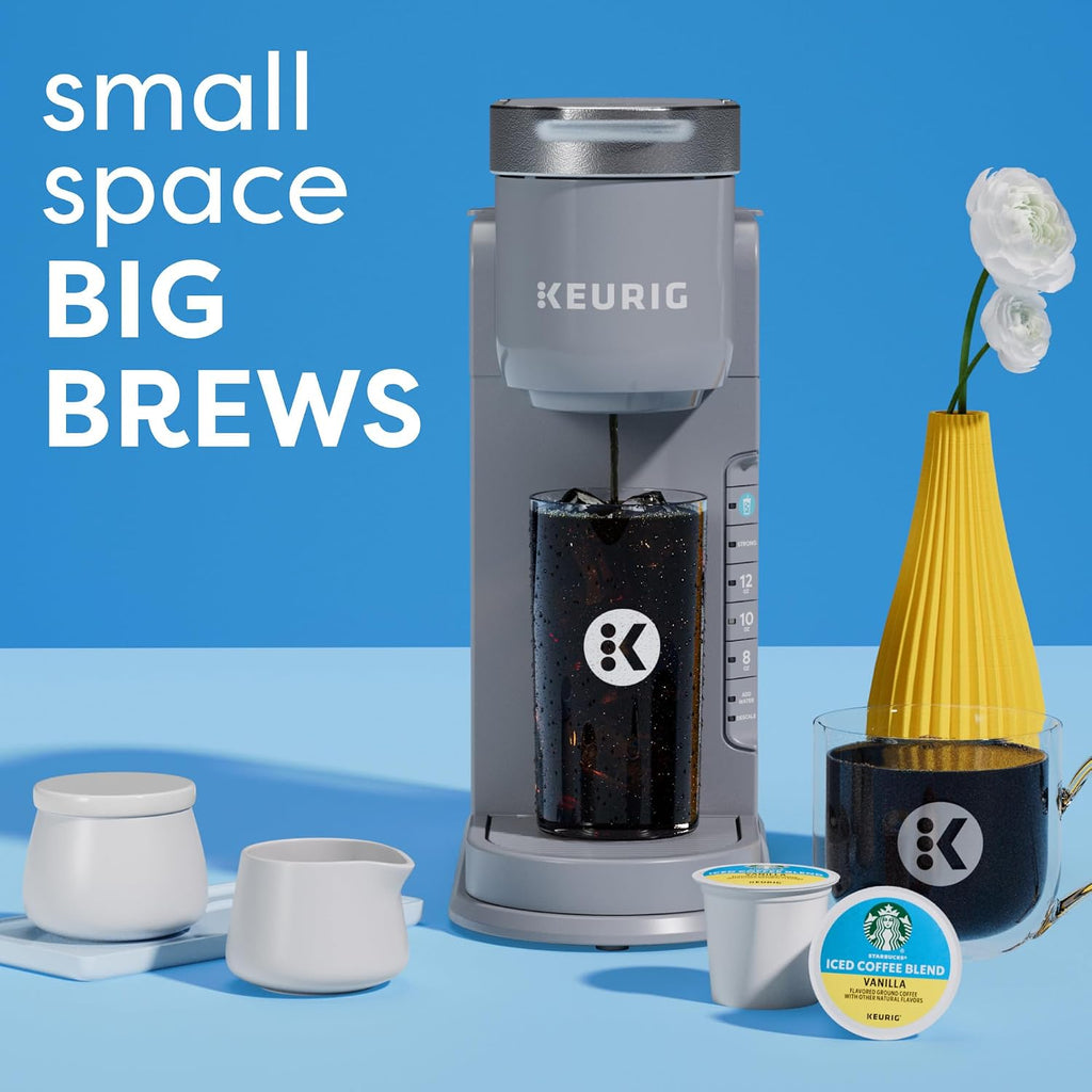 Keurig K-Iced Coffee Maker, Single Serve K-Cup Pod Iced Coffee Maker, With Hot And Cold Coffee Capabilities, Brews Any K-Cup Pod, Gray | Brews Hot And Iced With Brew Over Ice, Strong Brew, 8/10/12 Oz, 42-Oz Reservoir, Drip Tray Fits 7In Tumblers